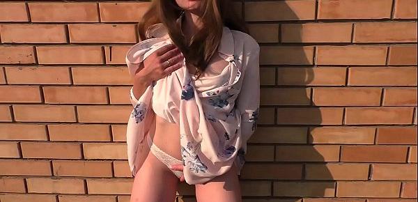  Sexy Student on the Roof Passionate Blowjob and Doggy Fuck - Outdoor
